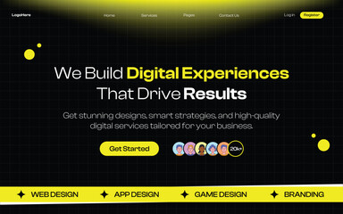 Digital Service Agency Website UI Banner Homepage Design Vector