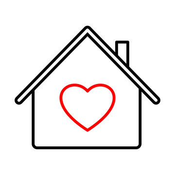 Love Home House Icon Vector Symbol for App Website Infographic Design