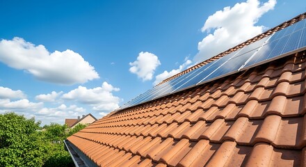 Fototapeta premium solar panels on roof