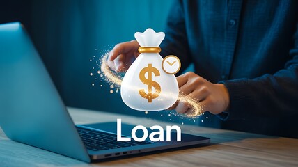 Online loan and digital finance approval concept
