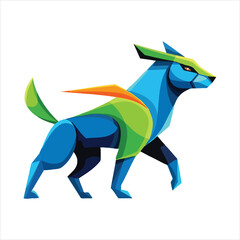 3d style  render of a dog vector art illustration 