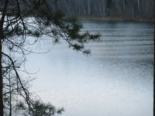 foggy autumn lake in a National Park in the Smolensk Region, Russia