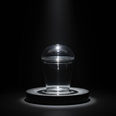 Taza transparente con tapa en foco