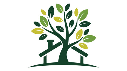 Tree bench nature scene Vector