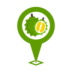 cute durian location pin icon