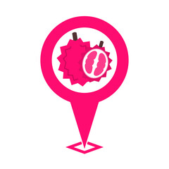 pink cute durian location pin icon