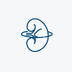 Human Kidney Organ Outline Icon
