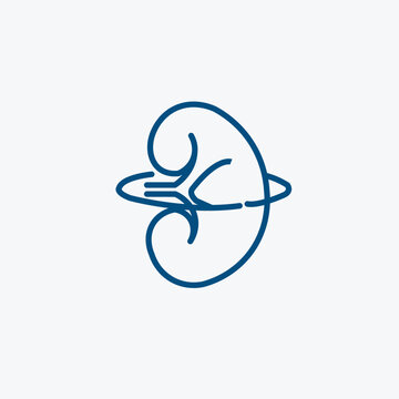 Human Kidney Organ Outline Icon