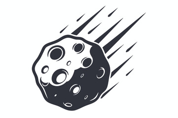 Monochromatic Moon Surface Texture with Craters, Lunar Details, Black and White © Shipon