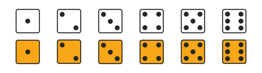 Dice gamе luck chance cube bet success play number icon vector illustration on transparent background.