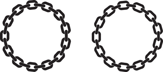 Two black chain links forming circles