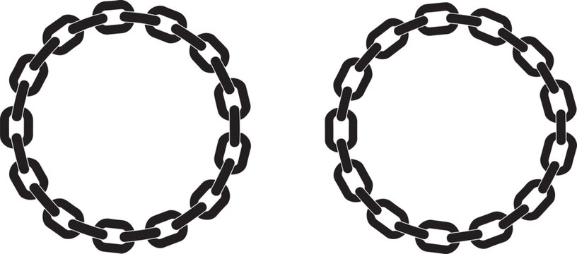 Two black chain links forming circles