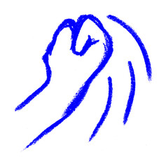 Punch Hitting Action Icon Crayon Chalk Drawing Doodle Vector