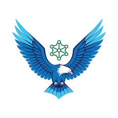 Obraz premium A eagle with wings vector design illustration 