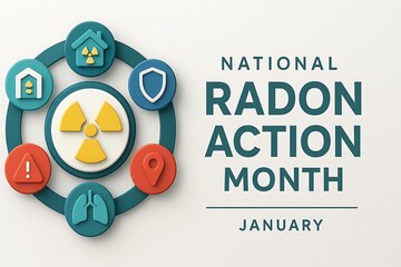 National radon action month january awareness graphic