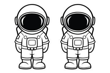 Minimalist Black & White Spaceman | Isolated Cosmonaut Silhouette Design