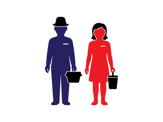 Diverse couple standing together in contrasting colors on black