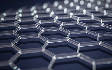Naklejka premium A microscopic view of an innovative hexagonal structure representing advanced material science