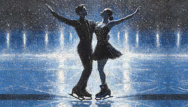 wall art canvas Elegance on Ice: Figure Skating Performance