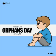 Naklejka premium World War Orphans Day honors children who lost their parents due to war, raising awareness about their struggles