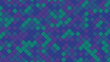 Abstract geometric pattern of interlocking diamonds in shades of blue and green