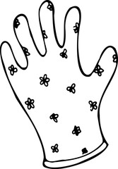 Vector illustration of a gardening glove isolated on a white background.