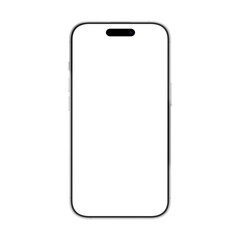 Silver smartphone mockup template. No background. Empty screen. Only frames. png