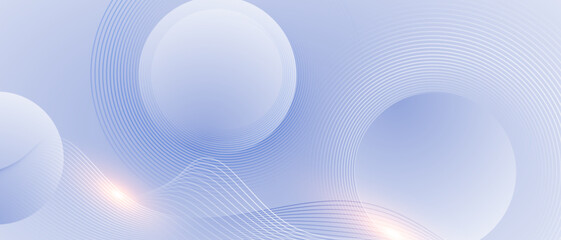 Soft blue gradient abstract background with wave lines and circle shapes. 