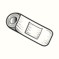 Adhesive Bandage Medical Strip, First Aid, Wound Care, Isolated on White