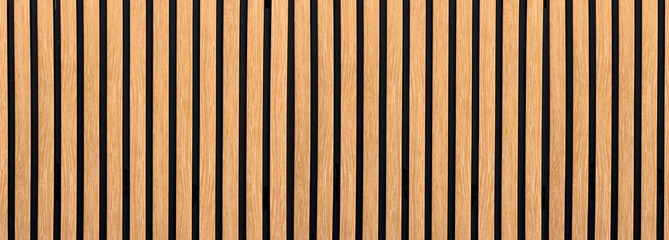 Obraz premium Wooden slatted wall paneling texture background