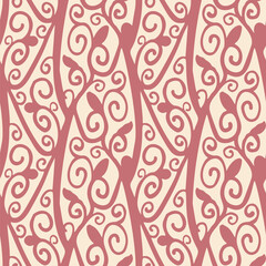 Monochrome  seamless pattern with arabesques  in a retro style. Vector illustration