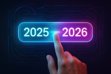 Futuristic Touch Interface Switching from 2025 to 2026