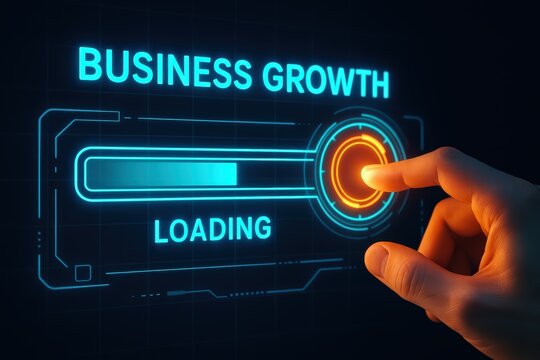 Business Growth Concept with Digital Loading Interface - Powered by Adobe
