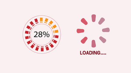 Circular loading spinner icon preloader, rotating radial bar progress indicator symbol, buffering animation for website, app, video