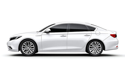 Fototapeta premium A sleek white car displayed in a side view