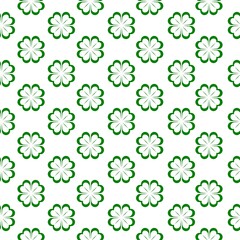 Fototapeta premium Clover leaf seamless pattern isolated on white background