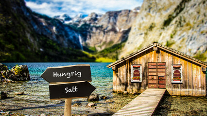 Signposts the direct way to full versus hungry