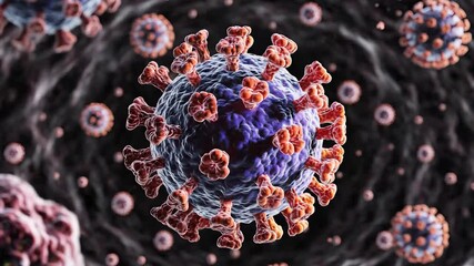 Detailed 3D rendering of the SARSCoV2 virus commonly known as COVID19 showcasing its distinctive spike proteins and intricate structure representing the global pandemic and medical research challenge.