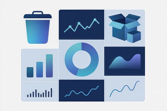 Analytical visual representations of data depicting trends and changes in various metrics encompassing innovation and strategic decision making