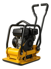 Fototapeta premium High-frequency vibratory plate compactor for effective fine gravel compaction.