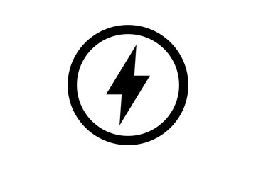 Minimal Lightning Bolt Icon Isolated on Alpha Background
