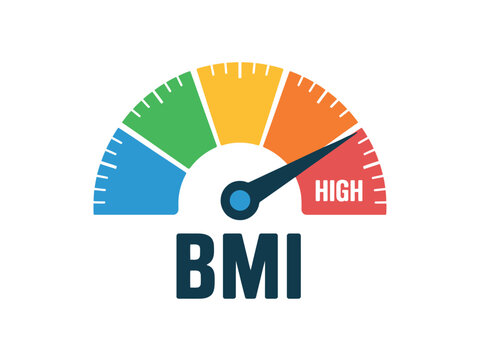 BMI gauge meter with high indicator