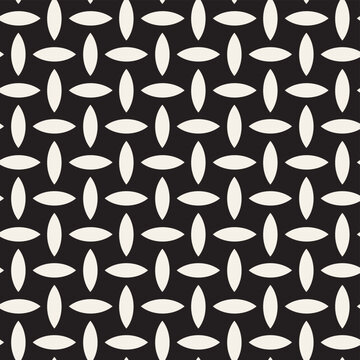 Vector woven seamless pattern. Stylish interweaving texture. Decorative geometric interlaced lines.
