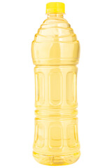 bottle Green tea with lemon isolated on white background