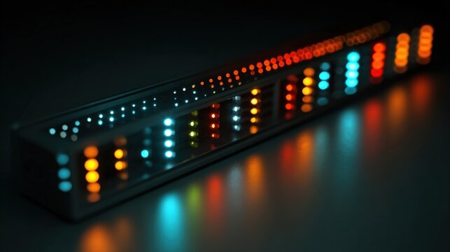 Futuristic Braille display device lighting up in the dark, representing innovation in accessibility tech - Powered by Adobe
