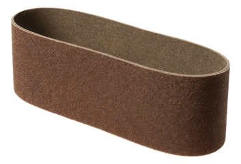 Medium grit sanding belt for stationary sanders in carpentry workshops.