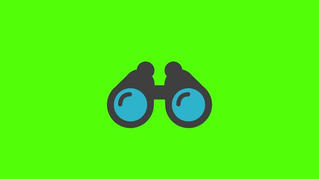 Binoculars Icon Animation for Outdoor Search and Discovery