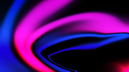Vibrant Pink and Blue Curves Flowing Across Deep Black Gradient Space