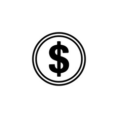 Vector illustration black dollar sign symbol inside a circle