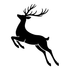 Standing Deer Silhouette – Christmas Reindeer Ornament Vector